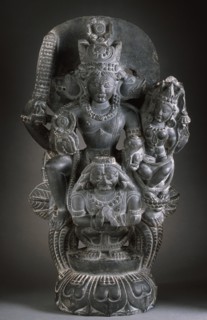 Vishnu and Shri Lakshmi on Garuda, 11th century. Creator: Unknown.