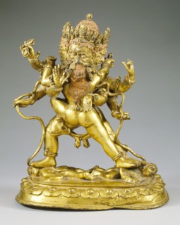 The Bodhisattva Vajrapani (Tibetan: Chana Dorje) and His Consort, 15th century. Creator: Unknown.