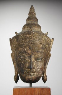 Crowned Buddha Head, 17th century. Creator: Unknown.