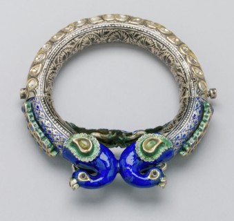 Pair of Bracelets with Peacocks, 19th century. Creator: Unknown.