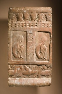 Tile with Ajivaka (?) Ascetics, 4th century. Creator: Unknown.