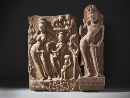 The River Goddess Yamuna and Attendants, c.800. Creator: Unknown.