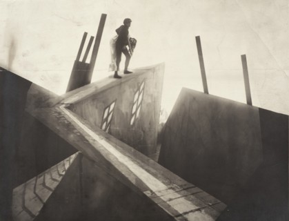 Untitled (Cesare [Conrad Veidt] Carrying Jane [Lil Dagover] across Rooftops), 1919. Creator: Anon.