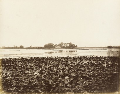 River View with Seventeen Arch Bridge, Yuan Ming Yuan, Peking, 1860. Creator: Felice Beato.