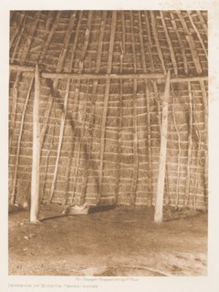 Interior of Wichita grass-house, 1927. Creator: Edward Sheriff Curtis.