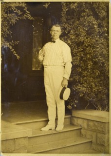 My Father. E. Curtis, inventor of Gold Tone Process, at Our Home In Seattle, 1880s, (1920s). Creator: Edward Sheriff Curtis.
