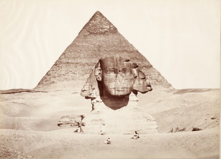 Untitled (Sphinx and Pyramid), c.1860. Creator: Felice Beato.