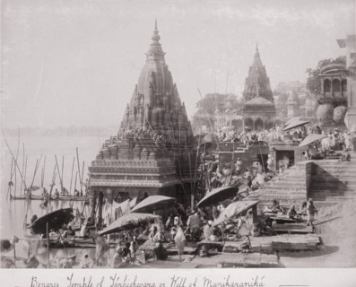 Benares, Temple of Tárhishwara or Well of Manikarankiá, Late 1860s. Creator: Samuel Bourne.