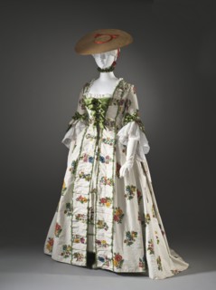 Woman's Robe à la Française or afternoon dress and petticoat, France, c.1760. Creator: Unknown.