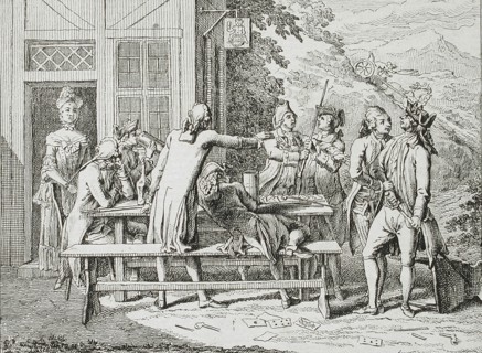 Illustration for Basedow's 'Elementary Work', 1770. Creator: Daniel Nikolaus Chodowiecki.