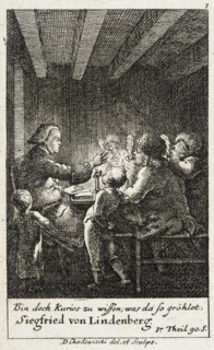Plate 1 for J.G. Muller's 'Siegfried von Lindenberg', 1783. Creator: Daniel Nikolaus Chodowiecki.