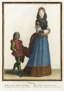 Recueil des modes de la cour de France, 'Dame', Bound 1703-1704. Creator: Henri Bonnart.