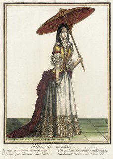 Recueil des modes de la cour de France, 'Fille de Qualité', Bound 1703-1704. Creator: Henri Bonnart.