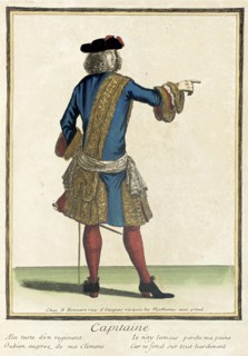 Recueil des modes de la cour de France, 'Capitaine', 1675-1685, bound 1703-1704. Creator: Henri Bonnart.
