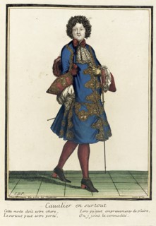 Recueil des modes de la cour de France, 'Cavalier en Surtout', Bound 1703-1704. Creator: Henri Bonnart.
