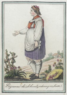 Costumes de Différents Pays, 'Paysanne de Schwatzenbourgenghusse', c1797. Creators: Jacques Grasset de Saint-Sauveur, LF Labrousse.