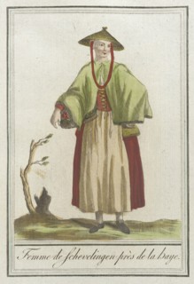Costumes de Différents Pays, 'Femme de Schevelingen Près de la Baye', c1797. Creators: Jacques Grasset de Saint-Sauveur, LF Labrousse.