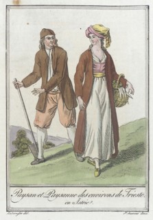 Costumes de Différents Pays, 'Paysan et Paysanne des Environs de Triste, en Istrie', c1797. Creators: Jacques Grasset de Saint-Sauveur, LF Labrousse.