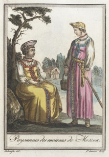 Costumes de Différents Pays, 'Paysannes des Environs de Moscow', c1797. Creators: Jacques Grasset de Saint-Sauveur, LF Labrousse.
