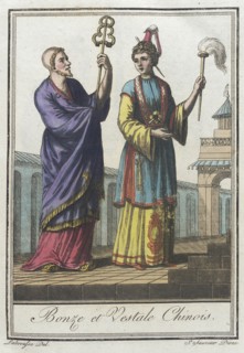 Costumes de Différents Pays, 'Bonze et Vestale Chinois', c1797. Creators: Jacques Grasset de Saint-Sauveur, LF Labrousse.