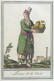 Costumes de Différents Pays, 'Femme de la Carie', c1797. Creators: Jacques Grasset de Saint-Sauveur, LF Labrousse.