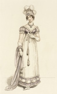 Fashion Plate (Baronial Helmet & Arundel Fete Dress), 1815. Creator: John Bell.