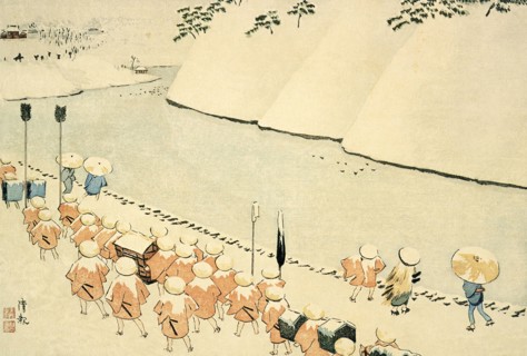 Snow at Soto-Sakurada, Kasumigaseki, c1884. Creator: Kobayashi Kiyochika.