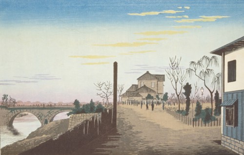 Rising Sun from Bandai Bridge, between circa 1877 and circa 1880. Creator: Kobayashi Kiyochika.