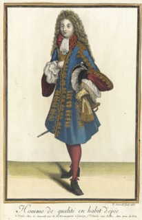 Recueil des modes de la cour de France, 'Homme de Qualité en Habit d'Épée', 1687. Creator: Nicolas Arnoult.