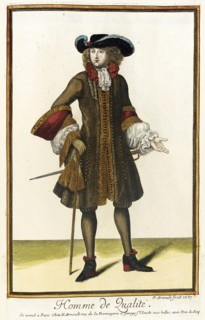 Recueil des modes de la cour de France, 'Homme de Qualité', 1687. Creator: Nicolas Arnoult.