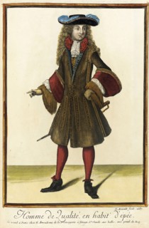 Recueil des modes de la cour de France, 'Homme de Qualité, en Habit d'Épée', 1687. Creator: Nicolas Arnoult.