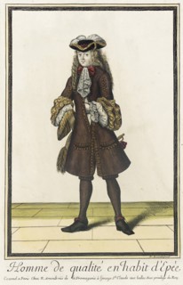 Recueil des modes de la cour de France, 'Homme de Qualité en Habit d'Epée', between 1678 and 1681. Creator: Nicolas Arnoult.