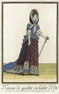 Recueil des modes de la cour de France, 'Femme de Qualité en Habit d'Esté', between c1682 and c1688. Creator: Nicolas Arnoult.