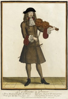 Recueil des modes de la cour de France, 'Le Maistre a Daneer', between circa 1678 and circa 1693. Creator: Nicolas Bonnart.