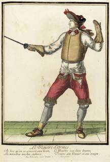 Recueil des modes de la cour de France, 'Le Maistre d'Armes', between circa 1678 and circa 1693. Creator: Nicolas Bonnart.