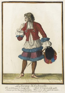 Recueil des modes de la cour de France, 'Le Marquis d'Ambreuille', between circa 1678 and circa 1693 Creator: Nicolas Bonnart.