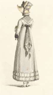 Fashion Plate (Walking Dress), 1814. Creator: Rudolph Ackermann.