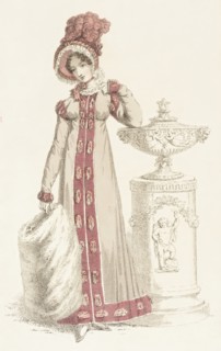 Fashion Plate (Walking Dress), 1819. Creator: Rudolph Ackermann.
