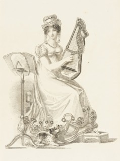 Fashion Plate (Evening Dress), 1819. Creator: Rudolph Ackermann.