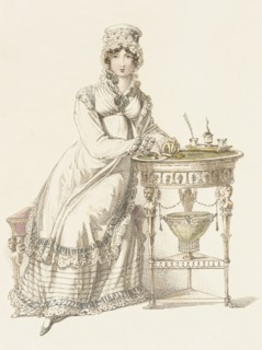 Fashion Plate (Evening Dress), 1819. Creator: Rudolph Ackermann.
