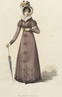 Fashion Plate (Walking Dress), 1822. Creator: Rudolph Ackermann.