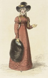 Fashion Plate (Promenade Dress), 1825. Creator: Rudolph Ackermann.