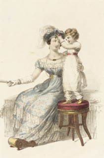 Fashion Plate (Evening Dress), 1825. Creator: Rudolph Ackermann.