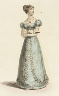 Fashion Plate (Dinner Dress), 1825. Creator: Rudolph Ackermann.