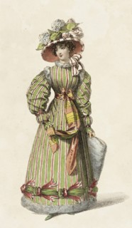 Fashion Plate (Promenade Dress), 1827. Creator: Rudolph Ackermann.