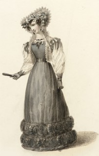 Fashion Plate (Evening Dress), 1827. Creator: Rudolph Ackermann.