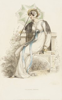 Fashion Plate (Walking Dress), 1812. Creator: Rudolph Ackermann.