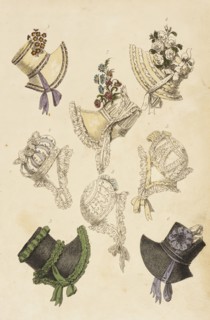 Fashion Plate (Parisian Head Dresses), 1817. Creator: Rudolph Ackermann.