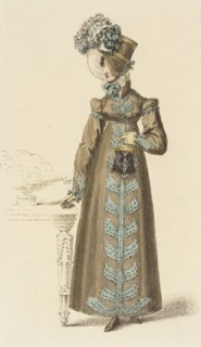 Fashion Plate (Walking Dress), 1818. Creator: Rudolph Ackermann.