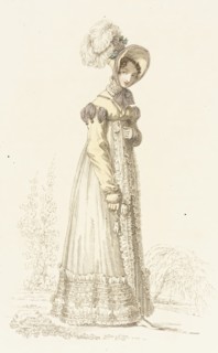 Fashion Plate (Walking Dress), 1818. Creator: Rudolph Ackermann.